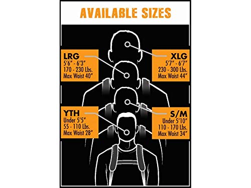 Muddy Tree Stand Hunting Safety Systems Lightweight Padded Nylon Quick-Release Safeguard Harness, Small/Medium
