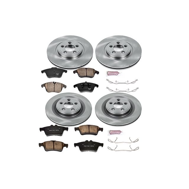 Power Stop Autospecialty KOE5637 Front and Rear Replacement Brake Kit-OE Brake Rotors & Ceramic Brake Pads For Jaguar S-Type, Jaguar Vanden Plas, Jaguar XF, Jaguar XJ8, Jaguar XK [Model Specific]