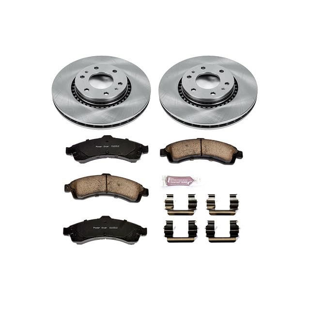 POWERSTOP Autospecialty KOE2061 Front Replacement Brake Kit-OE Brake Rotors & Ceramic Brake Pads For Rainier, SSR, Trailblazer EXT, En, Envoy XL, Envoy XUV, Ascender, Saab [Model Specific]