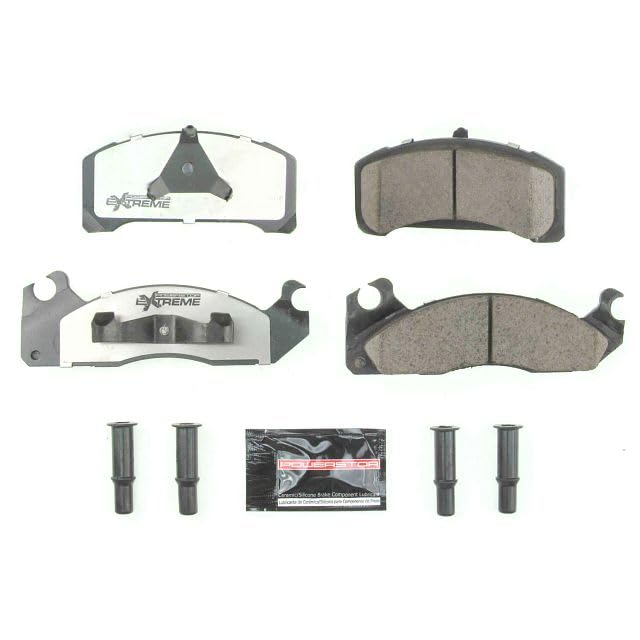 Power Stop Z26-310, Z26 Front Carbon Fiber Ceramic Brake Pads with Hardware For Fairm, Mustang, Thunderbird, Capri, Cougar, Marquis, Ze [Model Specific]