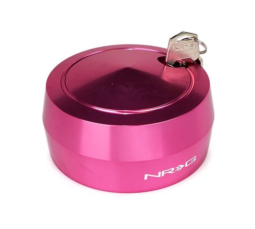 NRG Innovations Steering Wheel NRG-SRK-201PK Version 2 Quick Release Short Hub Adapter with Mounting Bolts, Quick Lock W/Free Spin Pink