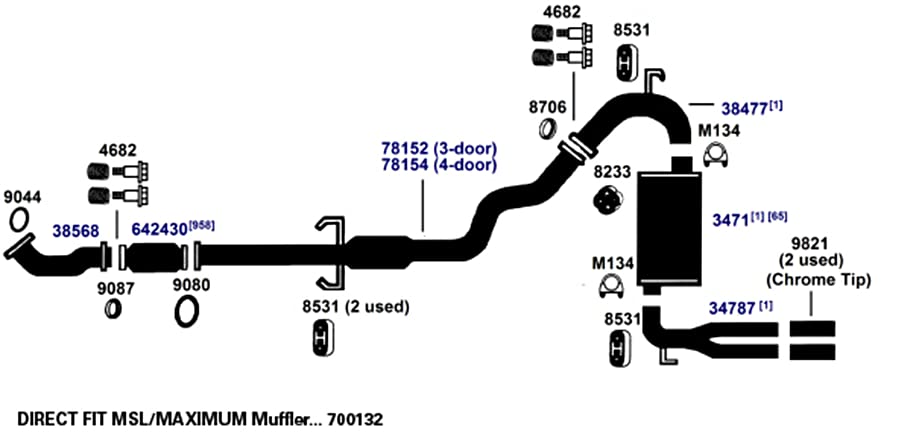 Exhaust Muffler AP Exhaust Products 3471