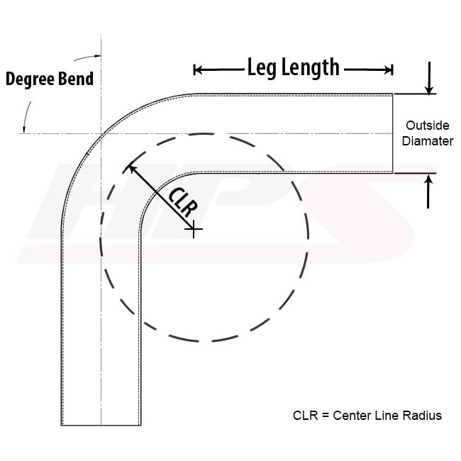 HPS 6061 T6 Aluminum AT80-225-CLR-225 Elbow Pipe Tubing, 16 Gauge, 80 Degree Bend, 2-1/4" OD, 0.065" Wall Thickness, 2.25" Center Line Radius