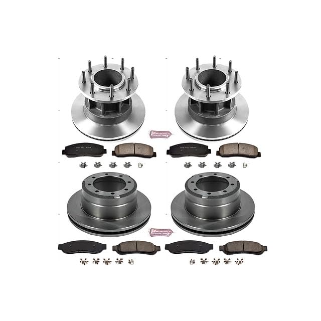 Power Stop Autospecialty KOE5517 Front and Rear Replacement Brake Kit-OE Brake Rotors & Ceramic Brake Pads For Ford F-350 Super Duty 2010-2011 [Model Specific]