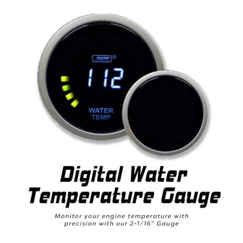 Digital Water Temperature Gauge- Series Blue 52mm (2 1/16)
