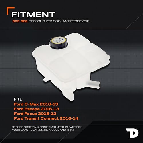 Dorman Front Pressurized Coolant Reservoir 603-382 with Cap Compatible with Select Ford Models