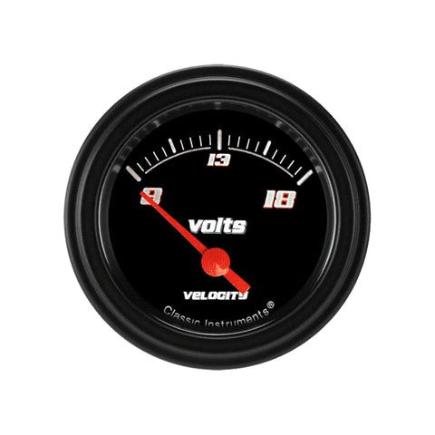 Velocity Black Classic Instruments 2-1/8" Volt Gauge VS30BBLF