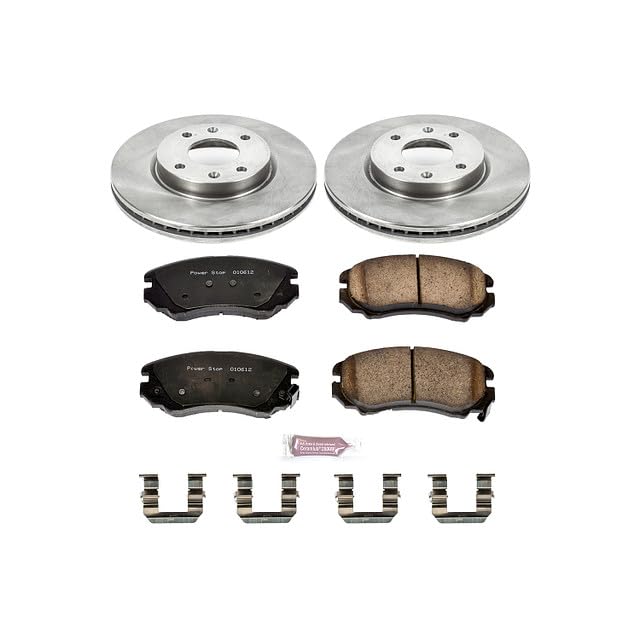 Power Stop Autospecialty KOE5290 Front Replacement Brake Kit-OE Brake Rotors & Ceramic Brake Pads For Hyundai Sonata 2003-2005, Kia Optima 2002-2006 [Model Specific]