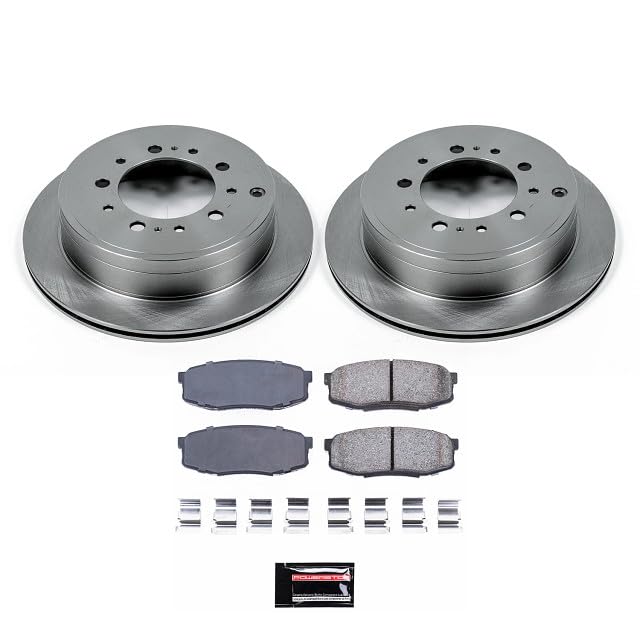 POWERSTOP Autospecialty KOE3073 Rear Replacement Brake Kit-OE Brake Rotors & Ceramic Brake Pads For 2008-2021 Lexus LX570 Toyota Tundra Land Cruiser Sequoia