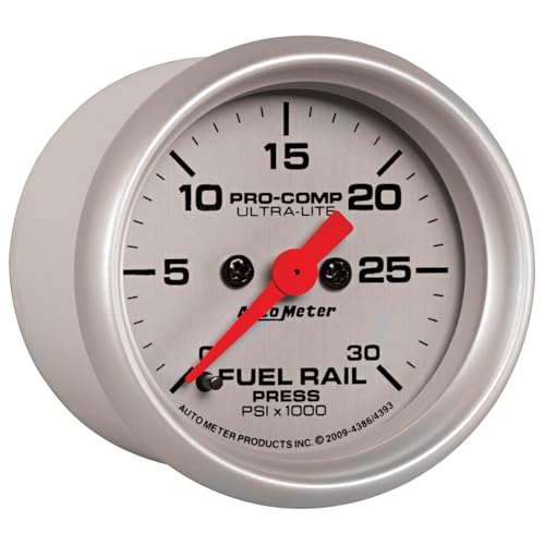 Ultra-Lite Auto Meter 4386 Fuel Rail Pressure Gauge,2.3125 in.