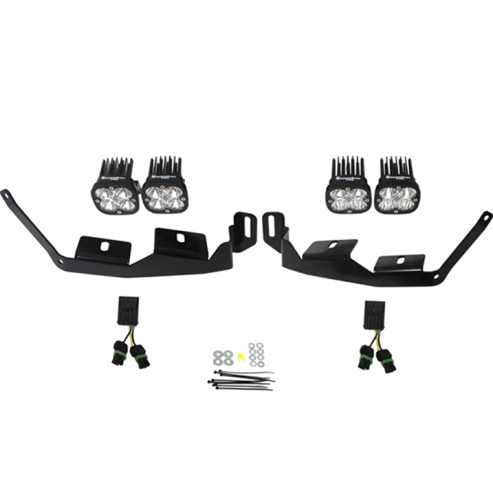 Baja Designs LED Headlight Kit Squadron Sport for Polaris RZR RS1, XP1000, XP Turbo-S UTV (Multi-Pattern Lens; Clear)