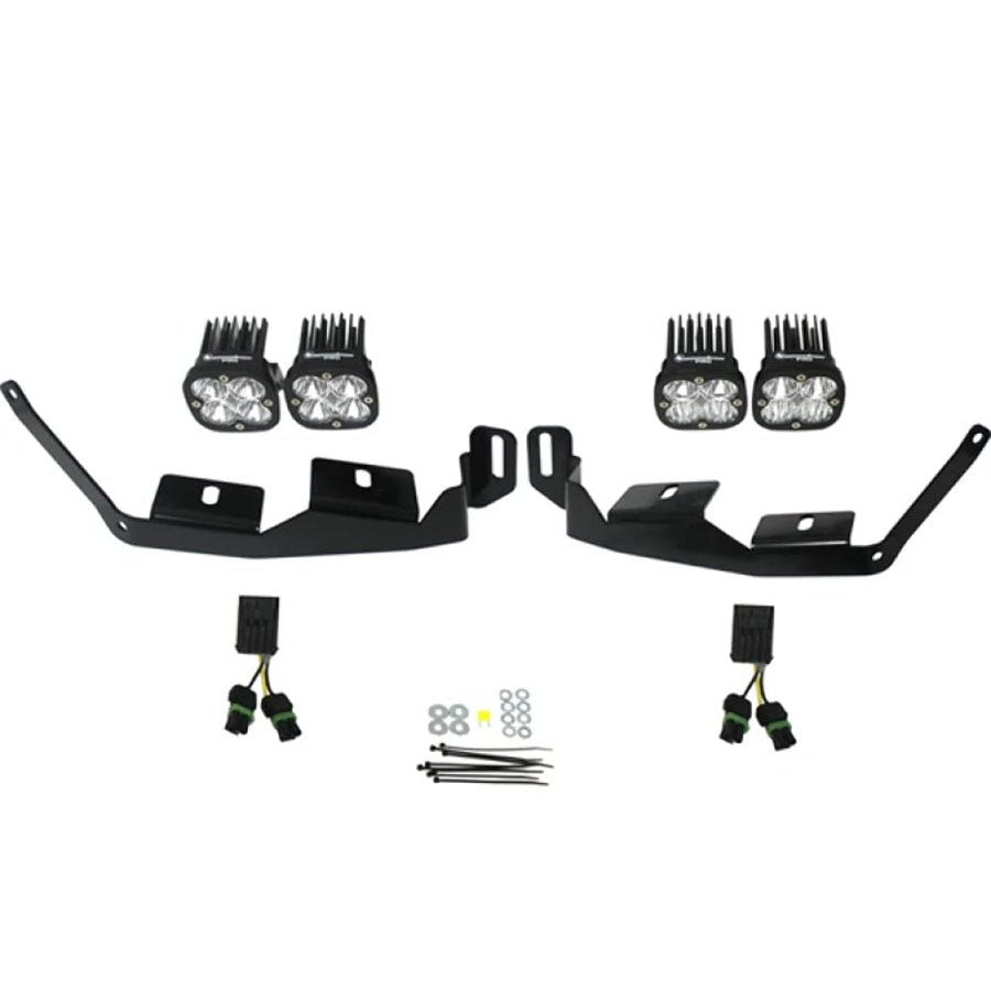 Baja Designs LED Headlight Kit Squadron Sport for Polaris RZR RS1, XP1000, XP Turbo-S UTV (Multi-Pattern Lens; Clear)