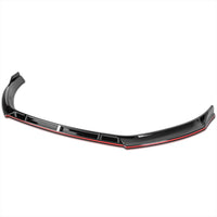 Glossy Black Spec-D Tuning Red Trim Front Bumper Lip Spoiler Kit 3PC Compatible with Volkswagen Golf 2014-2017