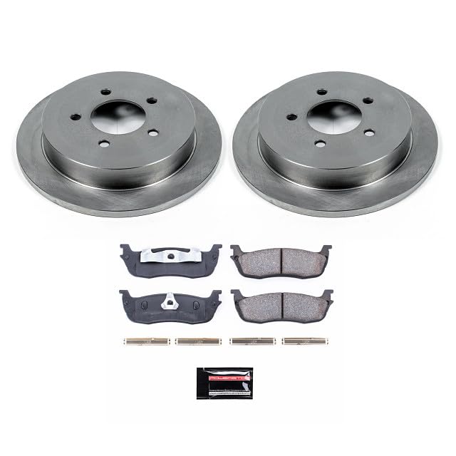 POWERSTOP Autospecialty KOE1913 Rear Replacement Brake Kit-OE Brake Rotors & Ceramic Brake Pads For Expedition, F-150, F-150 Heritage, Blackw, Navigator [Model Specific]