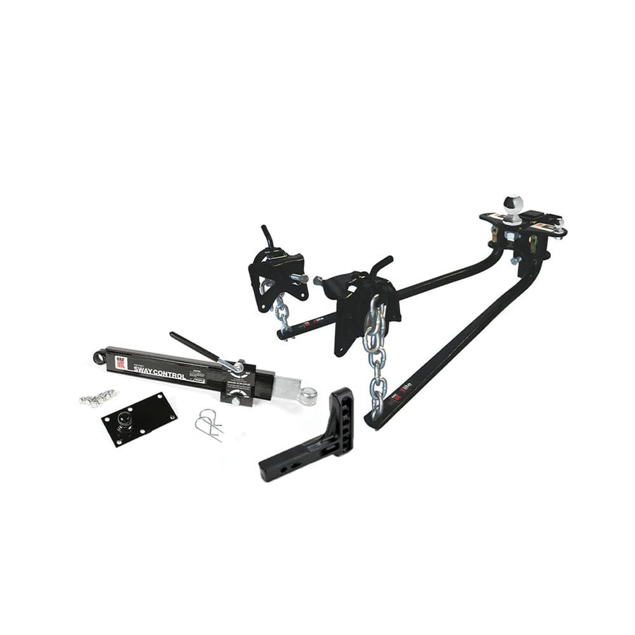 Eaz-Lift Elite Camco 1,000lb Weight Distribution Hitch Kit with Manually Adjusted Sway Control - Ready-to-Tow with Pre-Installed Hitch Ball, Sway Control Ball, U-Bolts, & Chain Package (48058)