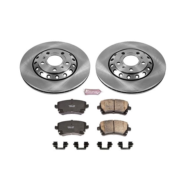 Power Stop Autospecialty KOE4562 Rear Replacement Brake Kit-OE Brake Rotors & Ceramic Brake Pads For Audi A8 Quattro 2003-2010, Volkswagen Phaeton 2004-2006 [Model Specific]