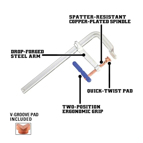 Wilton Heavy F-Clamp Spark-Duty, 48" Opening, 7" Throat, 4880 Lbs. Clamping Force (Model 4800S-48C)