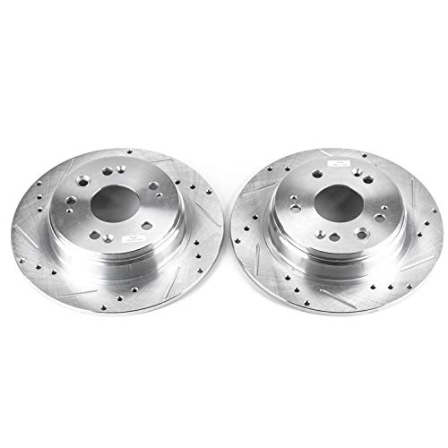 Power Stop Rear JBR963XPR Drilled & Slotted Rotor Pair For Honda CR-V 2002-2004 [Model Specific]