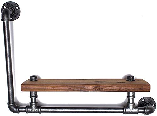 YIMJ Wall Hanging Wood Plate Iron Pipe Book Shelf Retro Art Display Shelves Bookshelf Storage Rack Decorative Bookshelf For Living Room