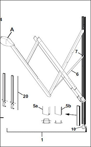 Awning Arm Assembly Carefree R001642BLK, Black, 67 inch x 3.5 inch