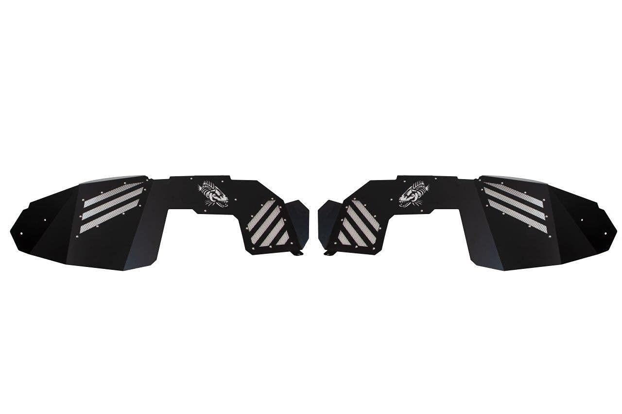 JL Inner Fenders Front FISHBONE Offroad FB33193F - Aluminum - Black Powder Coat