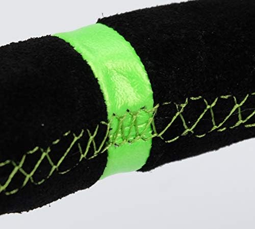 NRG Innovations Reinforced NRG-RST-036MB-S-GN Steering Wheel 3" Deep, 5mm Matte Black Spoke, 350mm, Black Suede with Neon Green Baseball Stitching/Center Mark