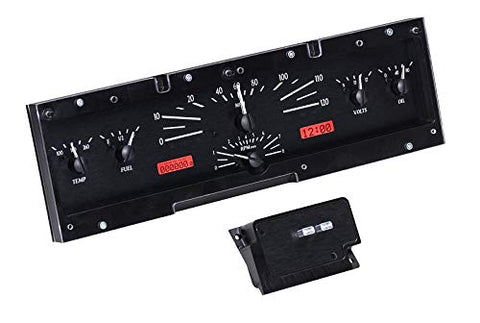 Dakota Digital VHX Analog Gauge System Compatible with 1966-69 Lincoln Continental VHX-66L-K-R Black Alloy Red Backlighting