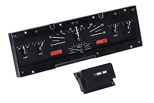 Dakota Digital VHX Analog Gauge System Compatible with 1966-69 Lincoln Continental VHX-66L-K-R Black Alloy Red Backlighting
