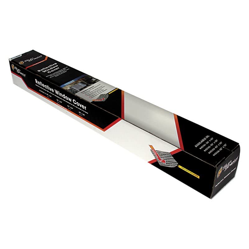 Reflective Camco RV Window Cover | Features a Single Bubble Foil Laminate Insulation, Collapses for Convenient Storage, and Measures 62-Inches (L) x 26-Inches (W) (45163)