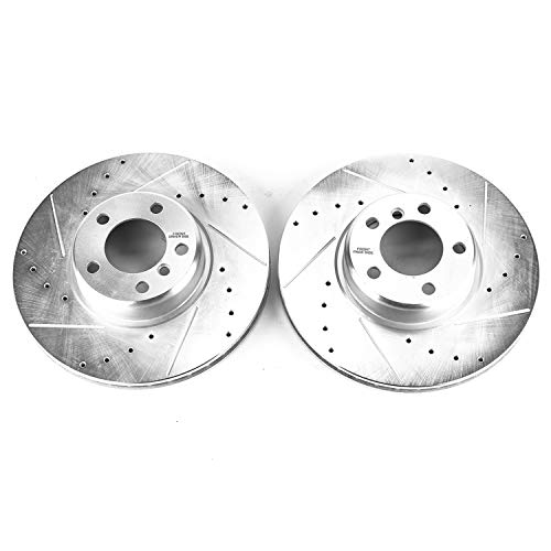 Front Power Stop EBR1402XPR Drilled and Slotted Evolution Rotor Pair