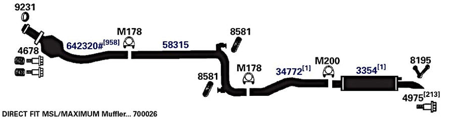 Exhaust Muffler AP Exhaust Products 3354