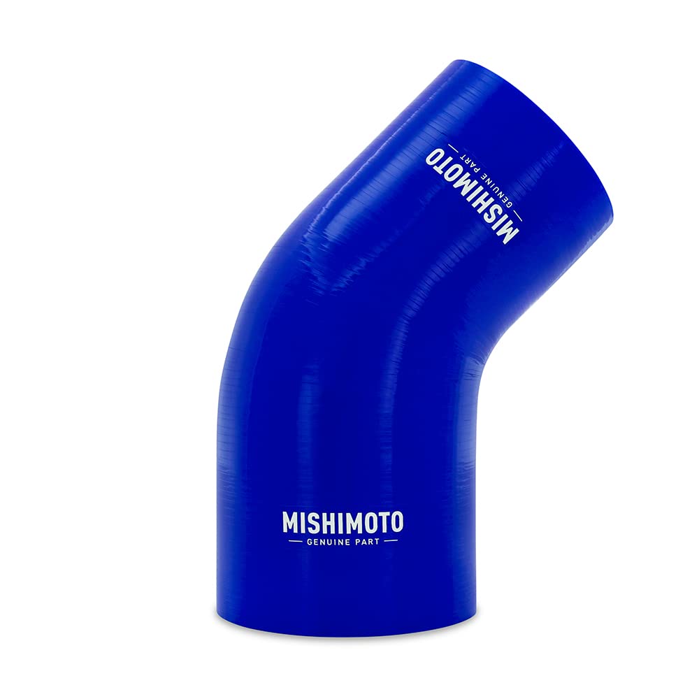 Mishimoto 45-Degree MMCP-R45-3540BL Silicone Transition Coupler, 3.50" to 4.00", Blue