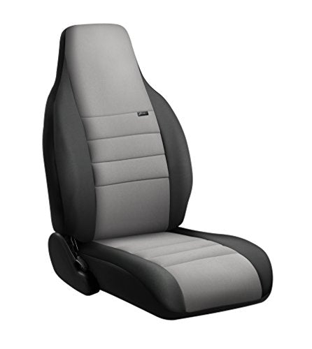 Fia Gray NP95-30 Custom Fit Rear Seat Cover Split Cushion 60/40 - Neoprene (Black w/Gray Center Panel)