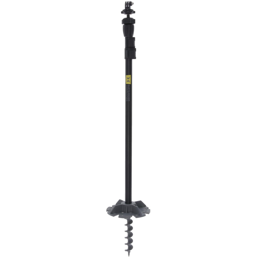 Camera Stakeout System Hawk | Versatile Stable Adjustable 22" - 51" Height 360-Degree Rotating Easy Mount Hunting Trail Camera Holder with Standard 1/4-20" Thread & 6" Auger