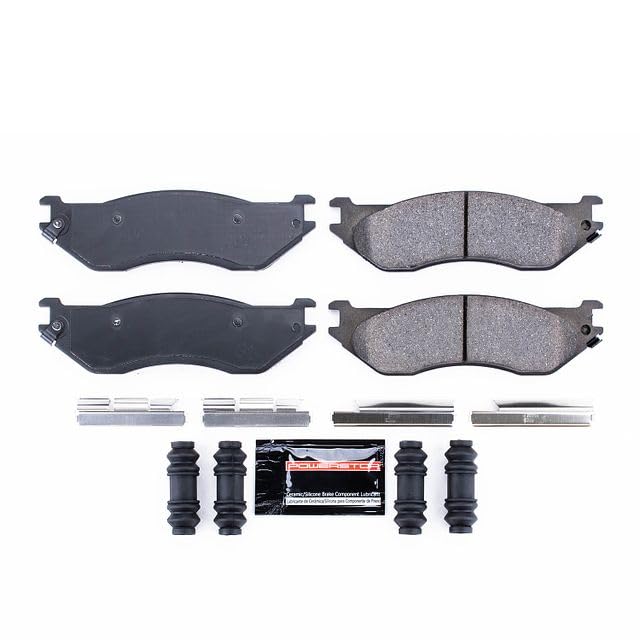 Power Stop Z23-897 Z23 Evolution Sport Carbon Fiber Infused Ceramic Brake Pads with Hardware For Dodge Durango 2004-2006, Dodge Ram 1500 2002 [Model Specific]