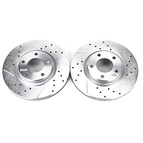 Power Stop Front JBR1115XPR Drilled & Slotted Rotor Pair For Mazda 3 2004-2013, Mazda 5 2006-2010, Mazda 5 2012-2017 [Model Specific]