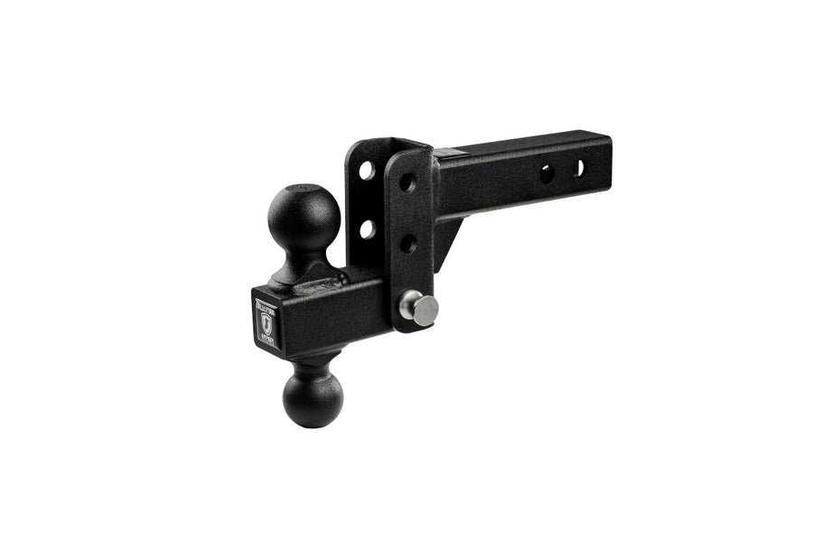 2.0" Adjustable BulletProof Hitches Light Duty Trailer Hitch (10,000 lb. Rating) - 2" Drop/Rise Trailer Hitch with 2" & 2-5/16" Dual Ball - Powder Coat, Box Steel, Corrosion-Resistant