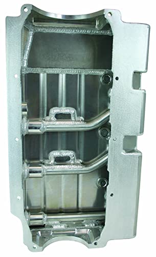 Moroso Aluminum Dry Sump Oil Pan 21545, Fits Small Block Chevy Pre-85 Blocks, 3 Pick ups, 4.25" Depth For Asphalt Late Model Chassis