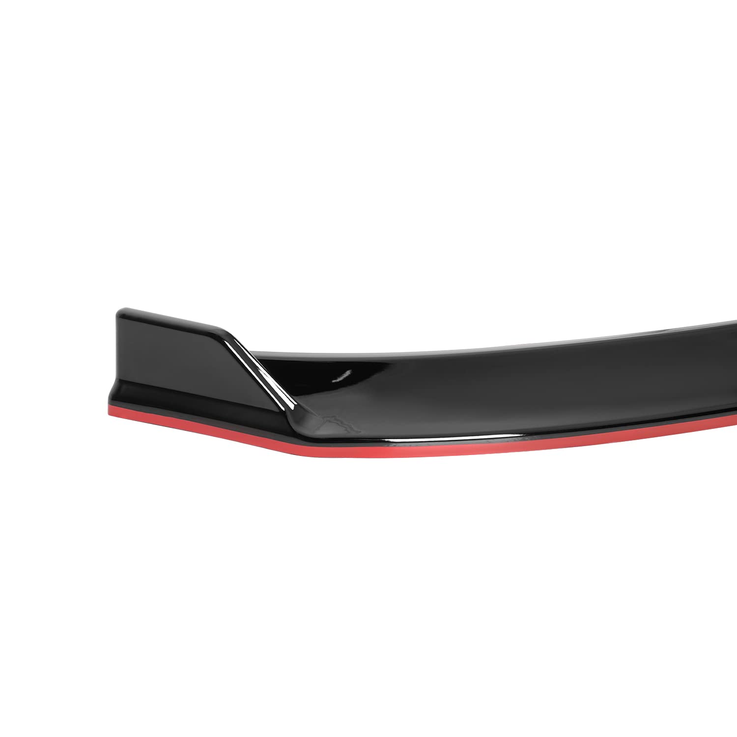 Glossy Black Spec-D Tuning Red Trim Front Bumper Lip Spoiler Kit 3PC Compatible with Volkswagen Golf 2014-2017