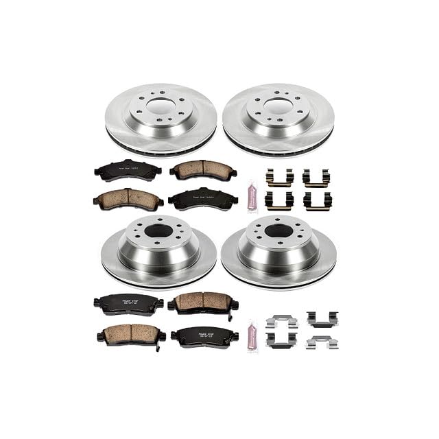 POWERSTOP Front and Rear KOE2058 Autospecialty Brake Kit Replacement OE Brake Rotors and Ceramic Brake Pads For Buick Rainier Chevy Trailblazer GMC Envoy Ascender Olds Bravada [Application Specific]