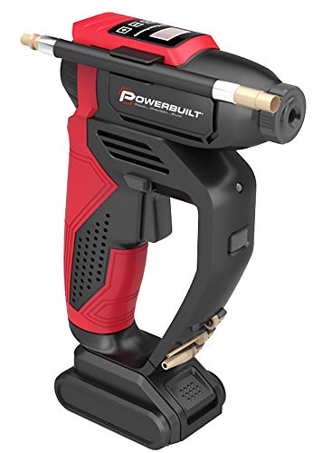 20V Powerbuilt Lithium-Ion Cordless Tire Inflator Inflates Tires, Camping Gear, Sports Balls up to 150 PSI, Set and Forget Auto Shut-Off at Target PSI, Lighted Digital Display Shows PSI - 240215