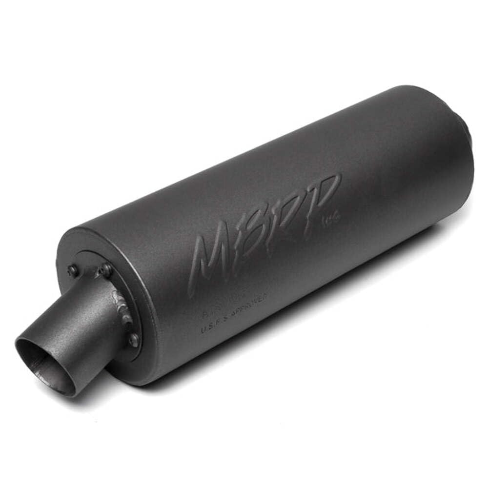 MBRP ATV Straight Core Slip On Muffler Exhaust AT-6400SP, Moderate Sound, Black Coated Aluminized Steel, Fits Yamaha YFM Raptor 660 2001-2005