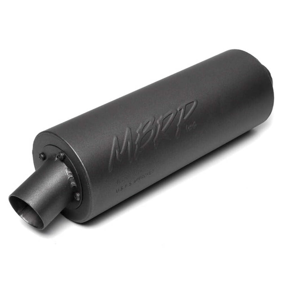 MBRP ATV Straight Core Slip On Muffler Exhaust AT-6400SP, Moderate Sound, Black Coated Aluminized Steel, Fits Yamaha YFM Raptor 660 2001-2005