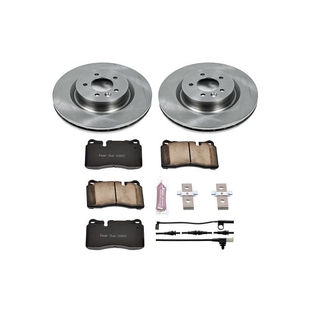 Power Stop Autospecialty KOE5422 Front Replacement Brake Kit-OE Brake Rotors & Ceramic Brake Pads For Land Rover Range Rover Sport 2006-2009 [Model Specific]
