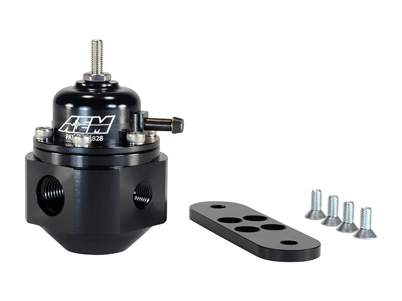 High Volume AEM 25-302BK Black Adjustable Fuel Pressure Regulator