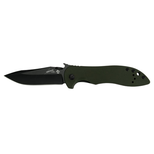 Kershaw CQC-5K Emerson Pocket Knife, 3” Stainless Steel Blade with Manual Opening, G-10 Handle with Reversible Pocketclip and Liner Lock, Small Folding Knife