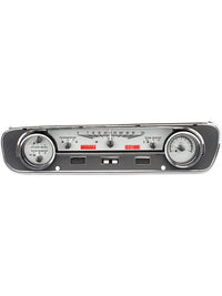Dakota Digital VHX-64F-FAL-S-R Analog Dash Gauge System with Red Backlighting Compatible Ford 1964-65 Falcon, Ranchero & Mustang Silver Alloy