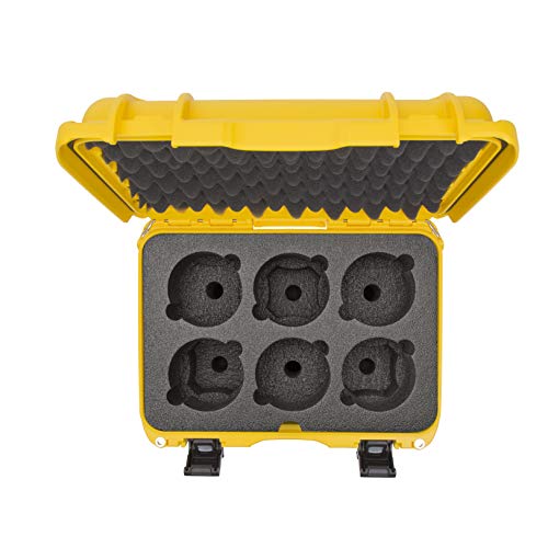 Nanuk Waterproof 918 Hard Case with Custom Foam Insert for 6 Lenses - Yellow,918-LENS4
