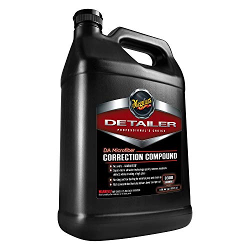 DA Microfiber Correction Compound Meguiar's D30001 - Pro Car Scratch Remover, for use with a DA Polisher and Microfiber Cutting Disc, Remove Swirls, Water Spots, Oxidation, and More, 1 Gal, 128 Oz