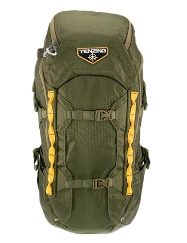 Whitetail Day Pack TENZING 2300, Olive Green | Rugged Durable Camo Hunting Backpack with 4 Compartments & 13 Organizational Pockets, Hydration Bladder Compatible